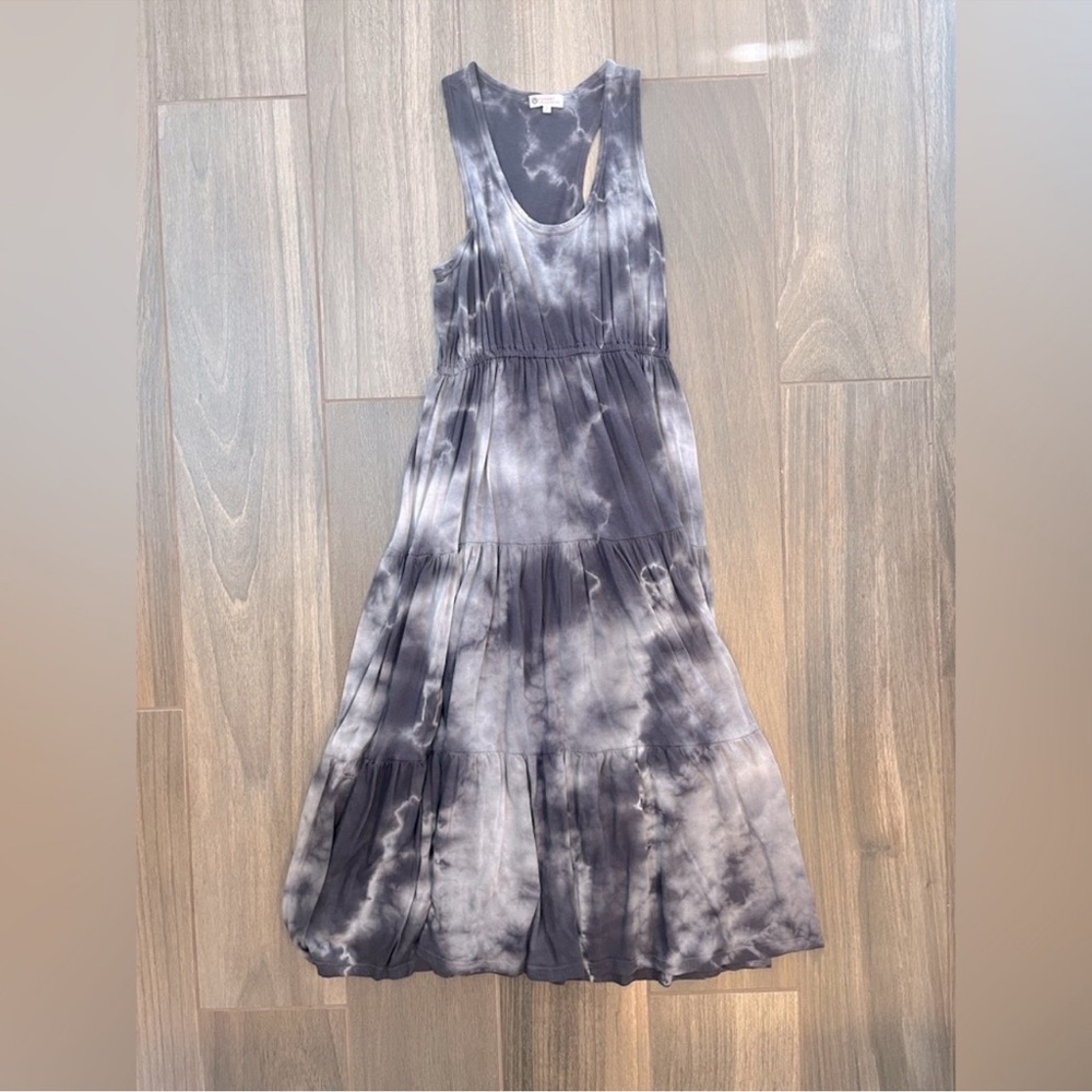 Sundry for Evereve Purple and Gray Tie-Dye Midi Dress - Picture 9 of 9